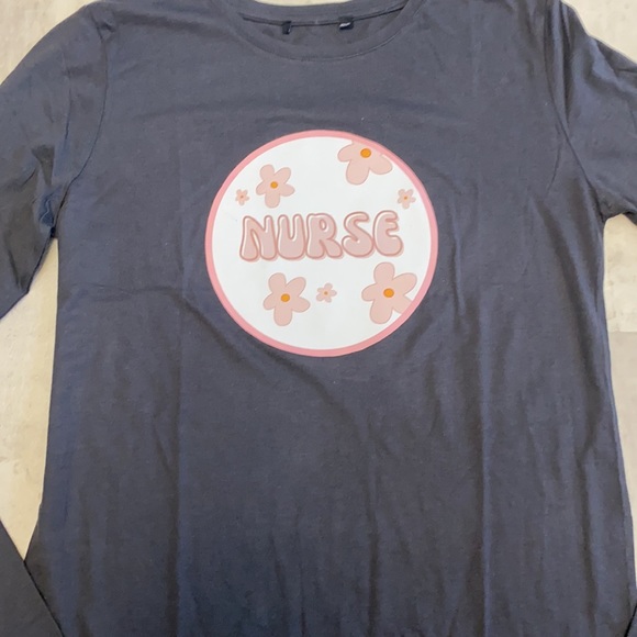Floral Boho Nurse Long Sleeve T-shirt M - Picture 6 of 6